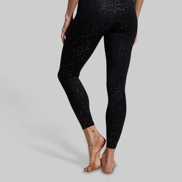 Born Primitive Synergy Legging in Black with Gold Speckled Print - Picture 6 of 8